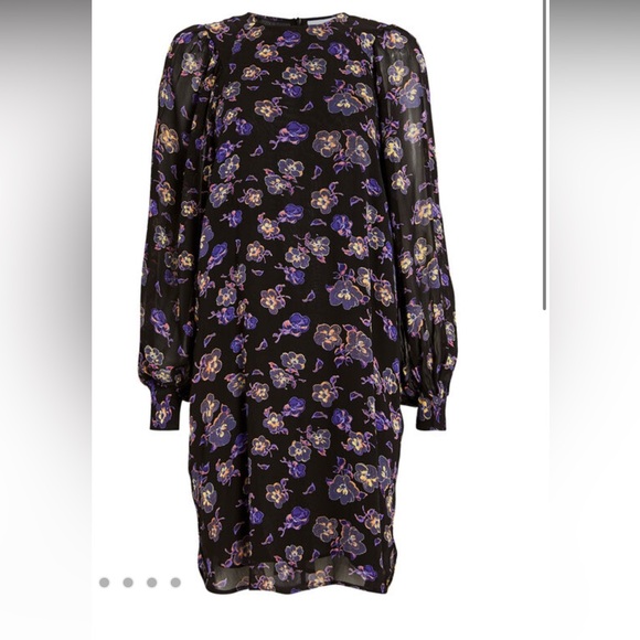 GANNI Floral Georgette Mini Dress - Picture 2 of 5